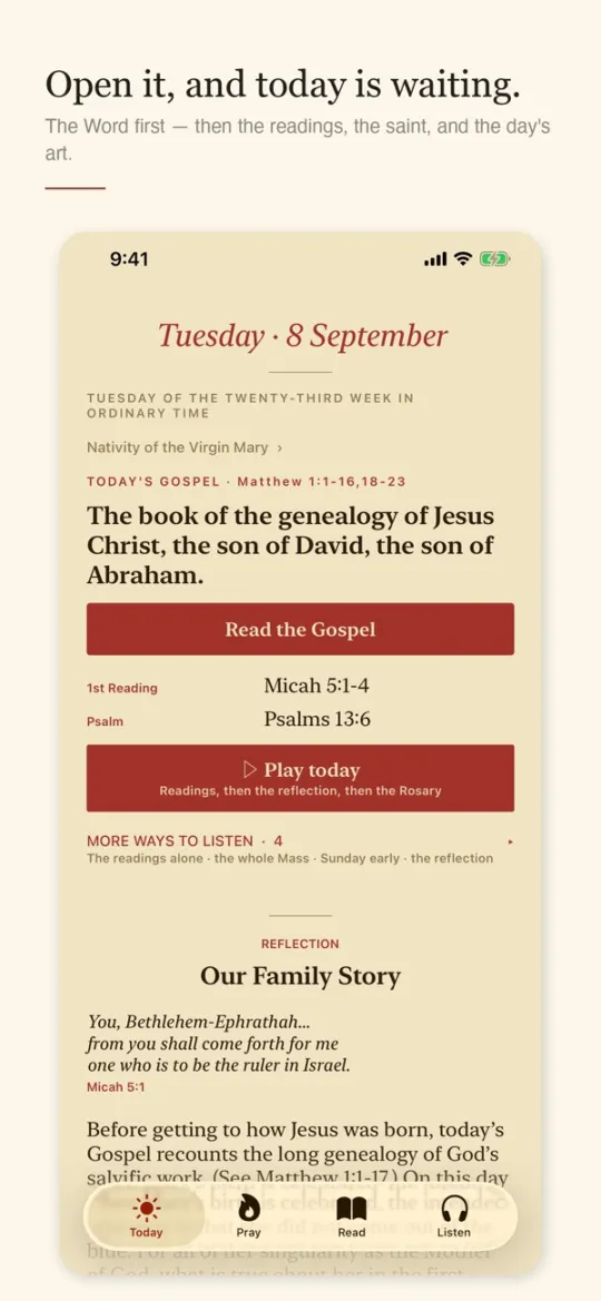 Liturgical Living app screenshot