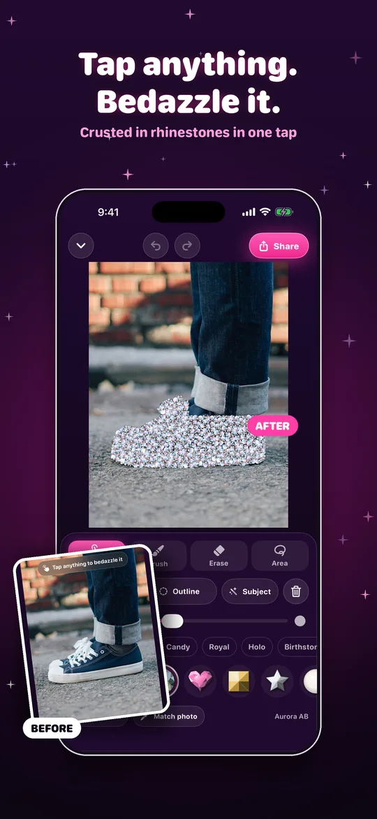 Rhinestoned app screenshot